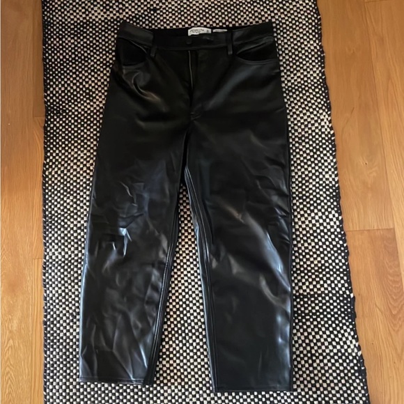 Abercrombie Vegan Leather Ankle Straight Pants NWT - Picture 3 of 6